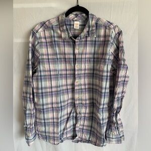 Gymboree Mens Plaid Poplin Button Up Shirt - Lovely Lavender Size M